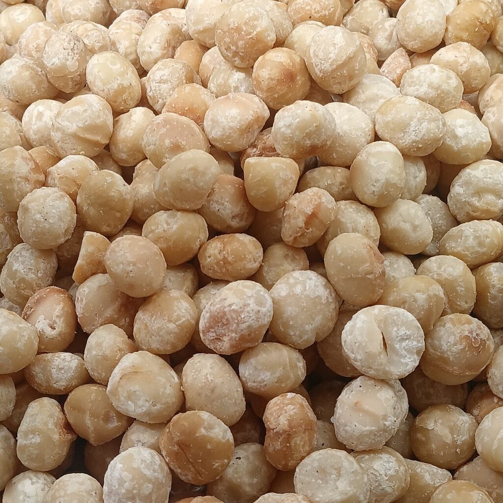 Hạt macca có tác dụng gì - nhân macca màu kem đã tách vỏ